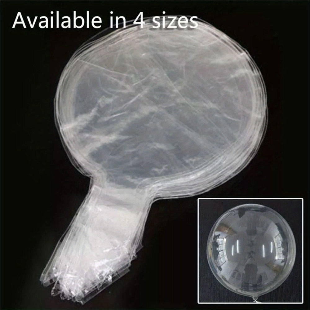 Clear Helium Balloons 10-Pack | Transparent Party Balloons 18¡± 20¡± 24¡± 36¡± for Weddings Birthdays Christmas Halloween Mardi Gras Celebrations ¨C Helium Ready with Sturdy Neck & Base