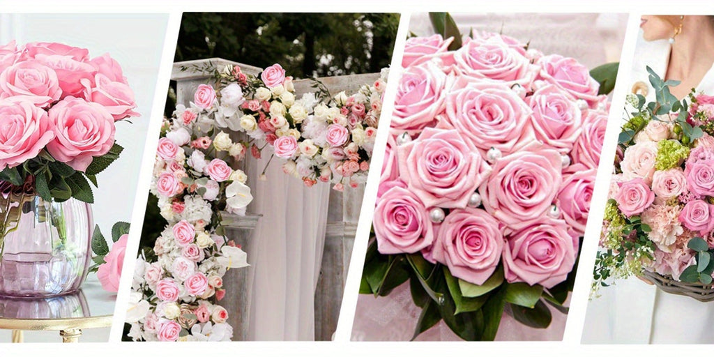 Artificial Roses Bulk with Long Stems ¨C Real Touch Velvet Fake Flowers for Wedding Bouquet, Bridal Centerpiece, Valentine's Day, Mother's Day, Home Decor (50/100pcs, Multi Colors)