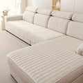Quilted Flannel Velvet Sofa Cover 2pcs Set | Luxurious Jacquard Couch Cover, Soft Furniture Protector, Pet Friendly Machine Washable, All Season, Living Room Bedroom Office