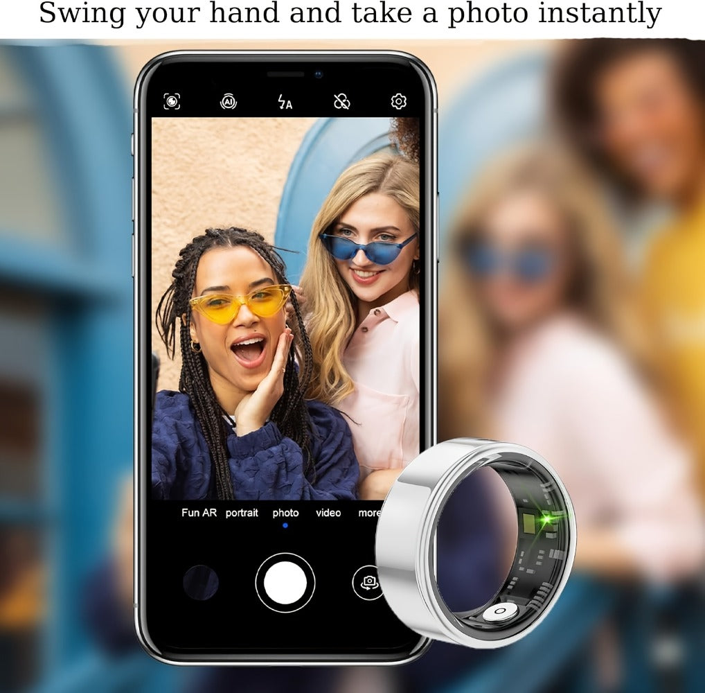 Smart Ring Fitness & Health Tracker for Men & Women ¨C Heart Rate, Sleep, Steps, Calories, Body Temp & HRV Monitoring, IP68 Waterproof, iOS & Android Compatible