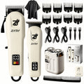 Professional Hair Clipper Kit 9-in-1 Trimmer for Haircut Bald Head Shaving LCD Display USB Fast Charge Long Battery Stainless Steel Blade 4 Guide Combs for Home Barbershop