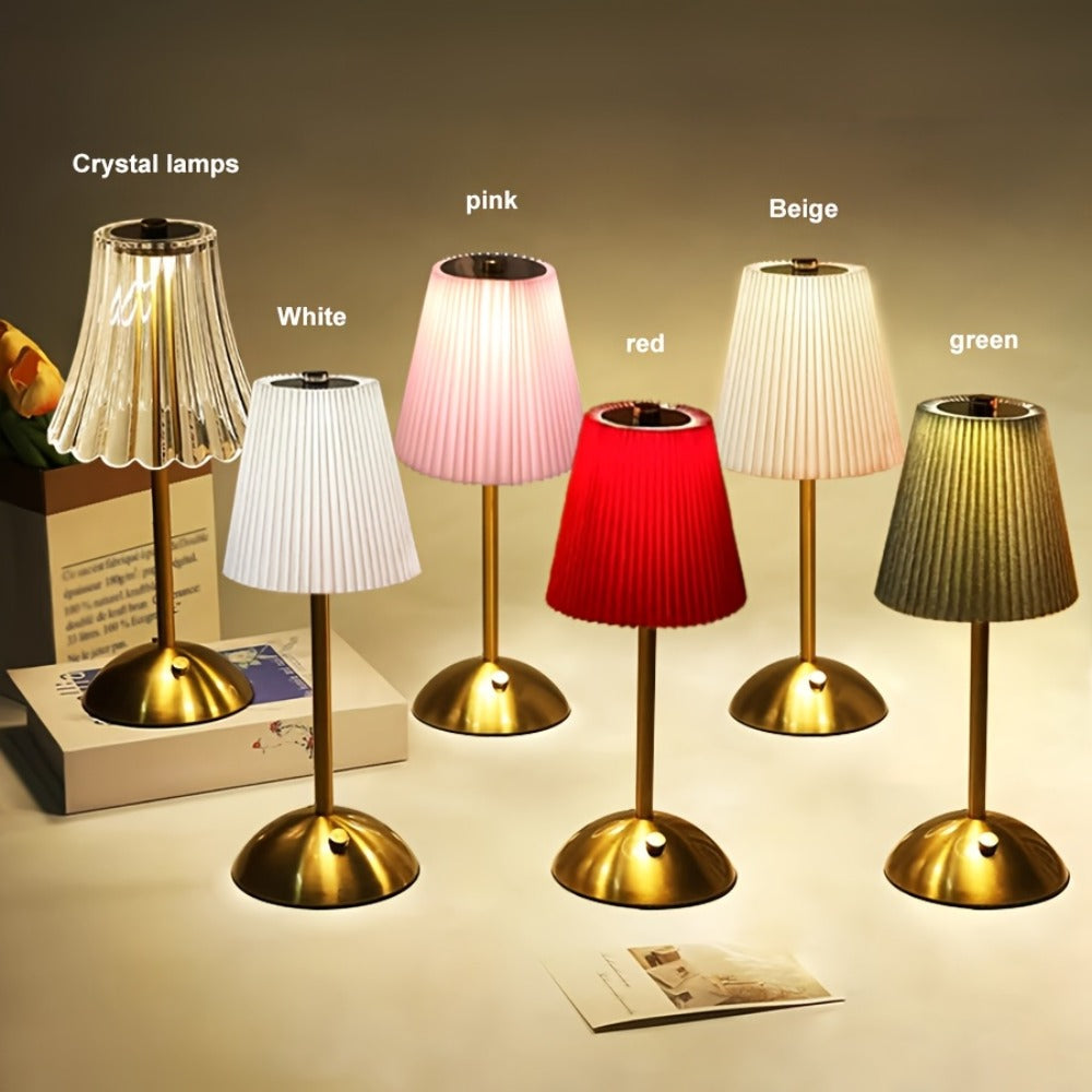 Cordless Rechargeable Table Lamp Vintage LED - 6 Styles USB Port 2200mAh Battery Touch Control Portable Bedside Desk Lamp for Bedroom Living Room Home Office