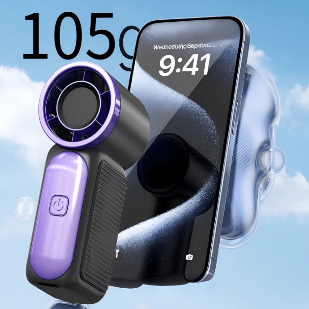 Turbine Fan Mini Handheld High Speed 100-Speed Wind Cannon USB Rechargeable Portable Outdoor Cooling Fan Compact Personal Fan for Travel Camping Sports
