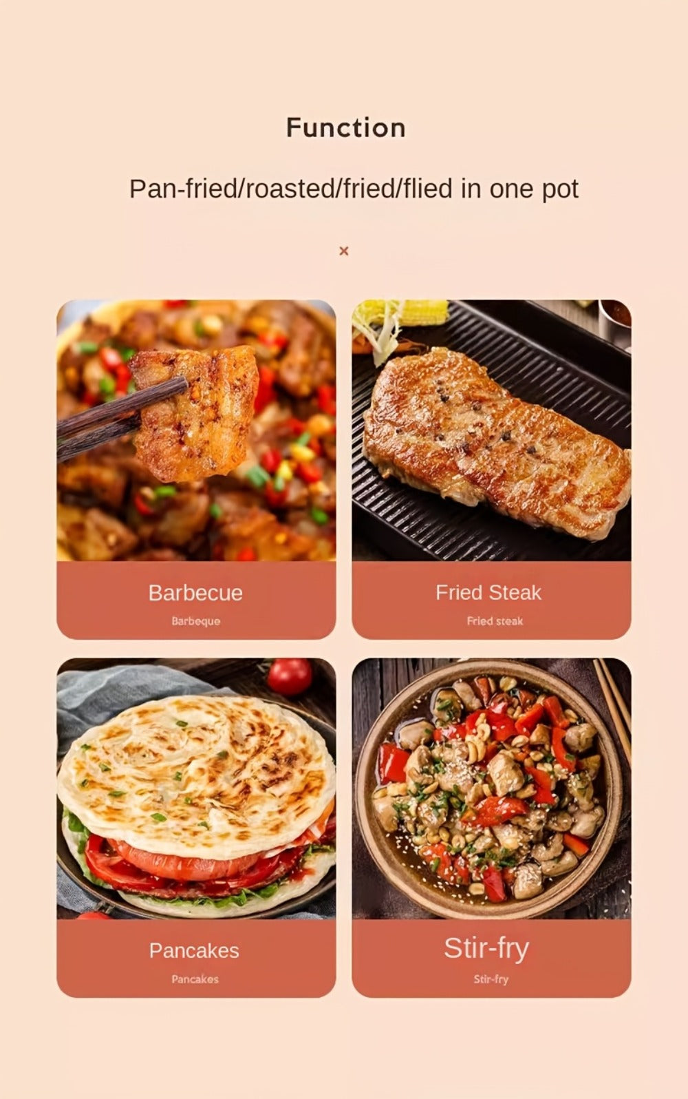 Electric Griddle Maifan Stone Non-Stick Coating 5-Speed Temperature Control - Indoor Electric Baking Pan with Red Handle, Easy Clean, for Pancakes Eggs Steak BBQ - 18¡±/19¡±/Square 26.9¡±