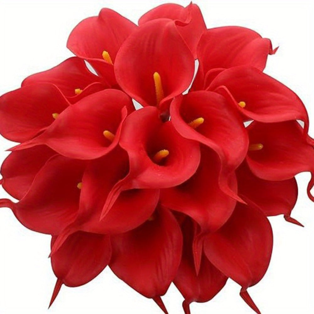Eternal Lotus Flower Bouquet 20pcs ¨C Horseshoe Lotus Artificial Flowers for Wedding Decoration, Home Floral Arrangements, Outdoor & Festival Decor ¨C White, Black, Red & Orange (No Vase)