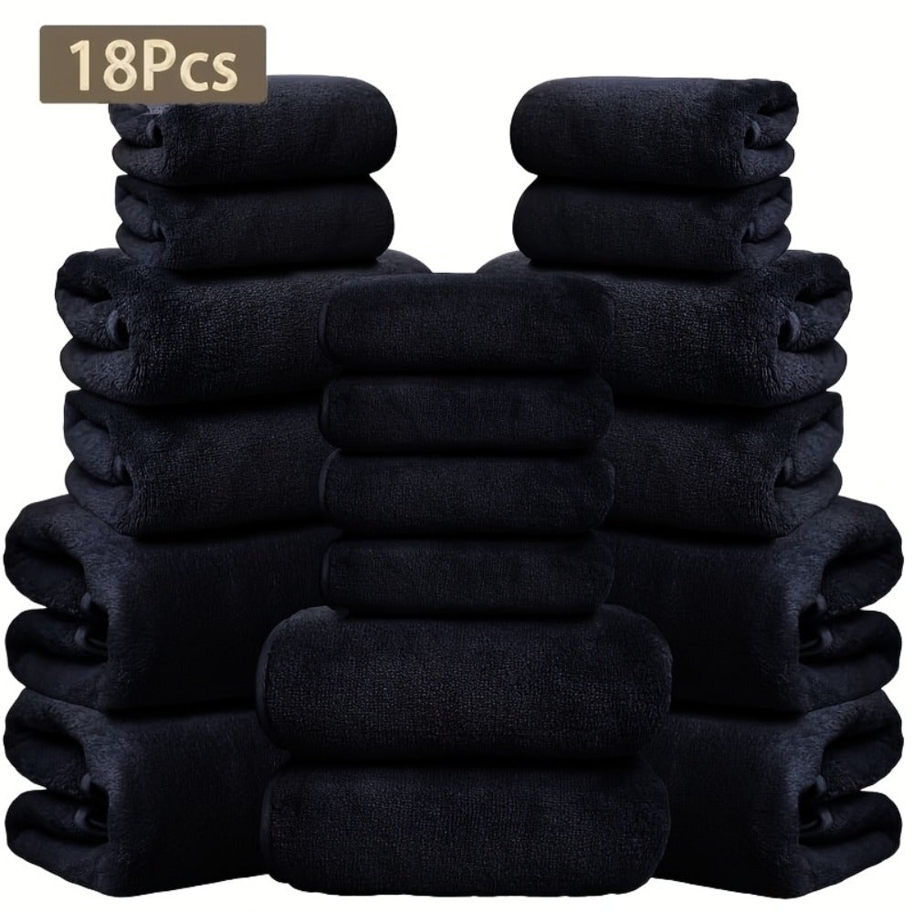 Coral Velvet Bath Towel Set 18pcs ¨C 4 Bath Towels 4 Hand Towels 10 Washcloths Hotel Quality Soft Absorbent