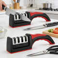 4-in-1 Knife Sharpener with Scissors Sharpener | Stainless Steel, Anti-Slip Handle, Professional Knife Sharpening Kit