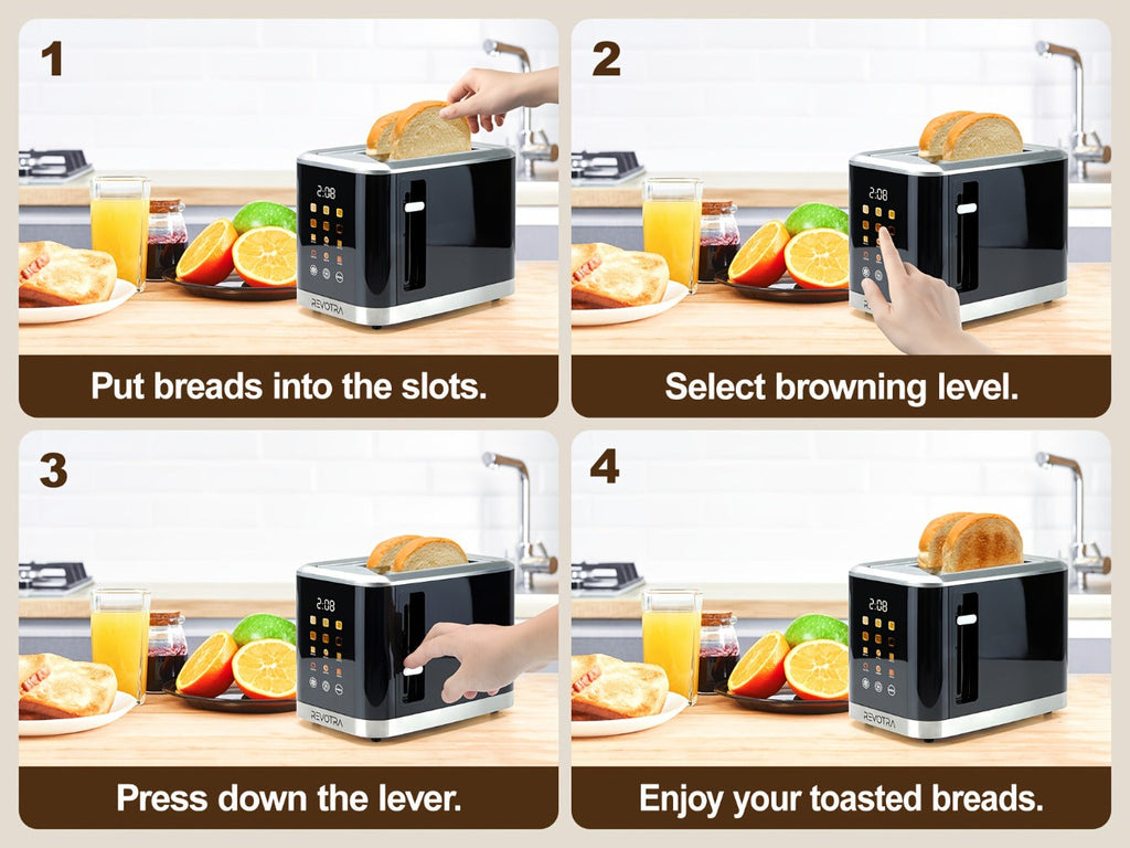 Stainless Steel Toaster 2 Slice with LED Display & Extra Wide Slots ¨C 6 Shade Settings, Defrost Reheat Cancel Functions, Removable Crumb Tray, Compact Design for Bagels, Waffles & Bread