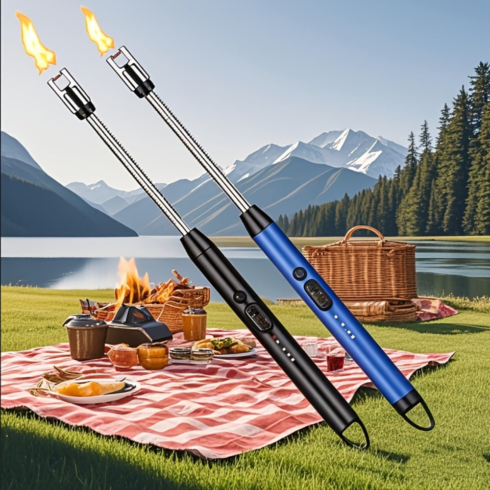 USB Rechargeable Electric Arc Lighter, 360¡ã Rotating Flameless Plasma Igniter with Safety Switch for Candles, BBQ, Camping, Kitchen ¨C 1pc or 2pcs Set