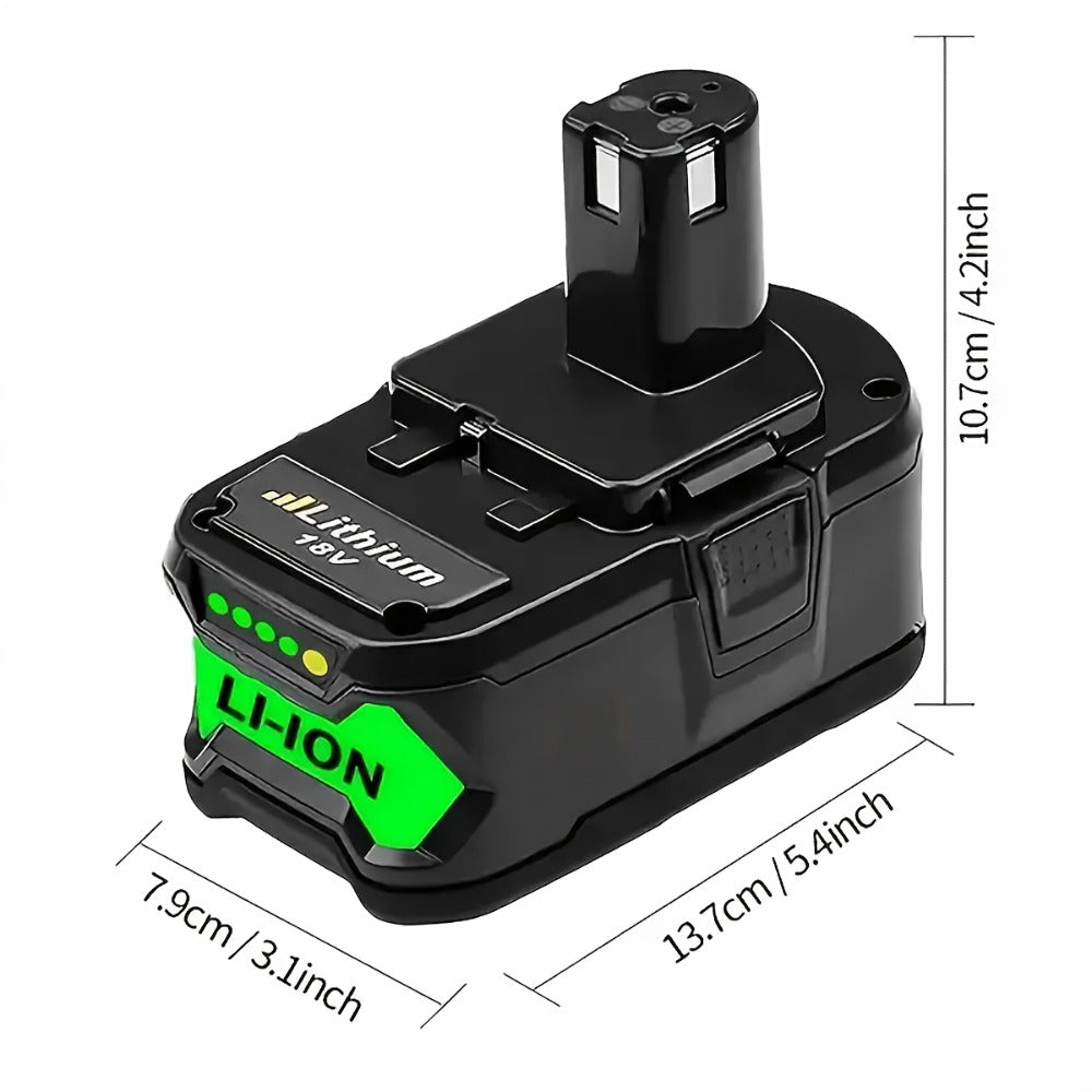 Ryobi 18V Replacement Battery 8.0Ah 2 Pack Li-ion Compatible with P102 P103 P105 P107 P108 P109 P197 Ryobi ONE+ Cordless Power Tools BPL-1815 BPL-1820G