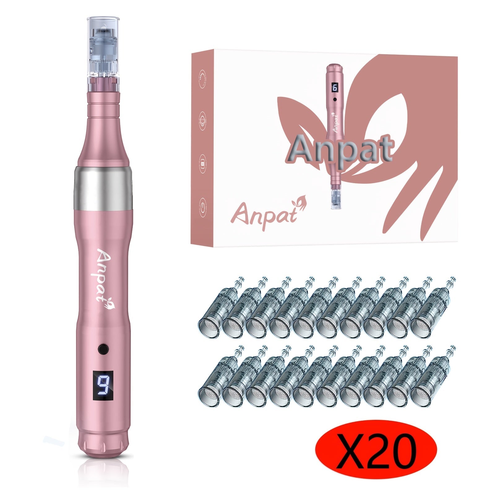 Electric Derma Pen Microneedling Device ¨C Professional 6-Speed Wireless Adjustable Dermapen with 20pcs Replacement Cartridges, Anti-Aging Skin Rejuvenation Microneedle Pen for Face & Body, Gift for Women