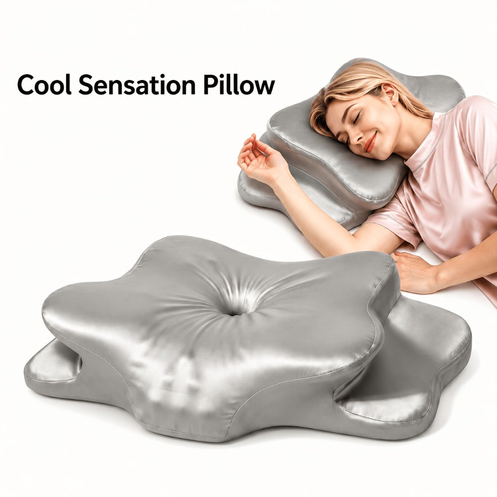 Cervical Neck Pillow for Sleeping - Butterfly Contour Memory Foam Ergonomic Support for Back & Side Sleepers, Slow Rebound Pressure Relief, Cervical Spine Alignment, Machine-Washable Cover, Multi-Color