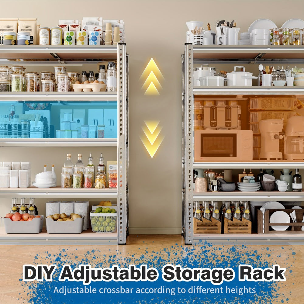Heavy Duty Garage Shelving 5-Tier Metal Storage Shelves 3020LBS Capacity Adjustable Steel Shelf Unit for Garage Basement Warehouse Easy Assembly Black Silver