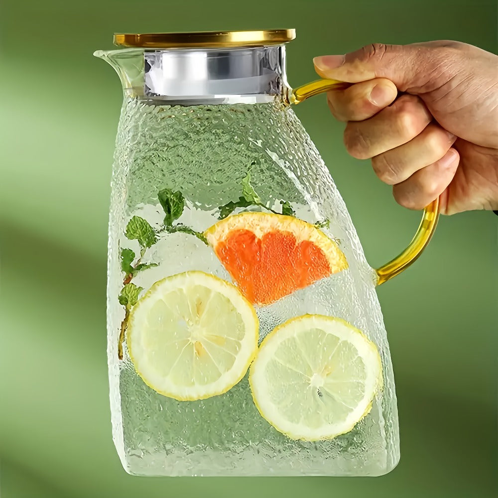 Glass Water Bottle Kettle Set ¨C Heat-Resistant Large Capacity Fridge Door Storage with Cleaning Brush & Long Spoon ¨C Perfect for Iced Tea, Cold Brew Coffee, Juice & Infused Water