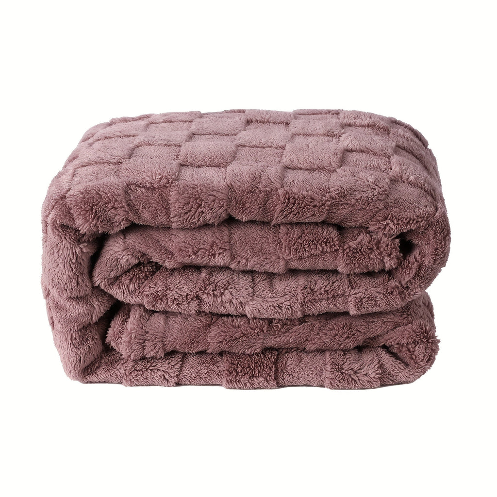 Quilted Flannel Throw Blanket ¨C 180-200gsm Soft Warm All-Season Bed Cover, 17 Patterns, Rhinestone & Checker Designs, 2 Sizes
