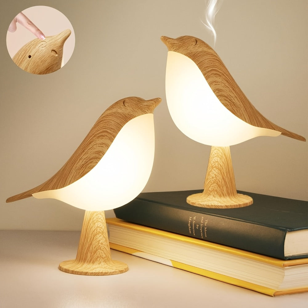 Magpie Bird Desk Lamp 2 Pack 16 Color Dimmable Cordless Night Light USB Charging Touch Control with Aromatherapy Diffuser Function for Bedroom Valentine Gift Festival Home Decor