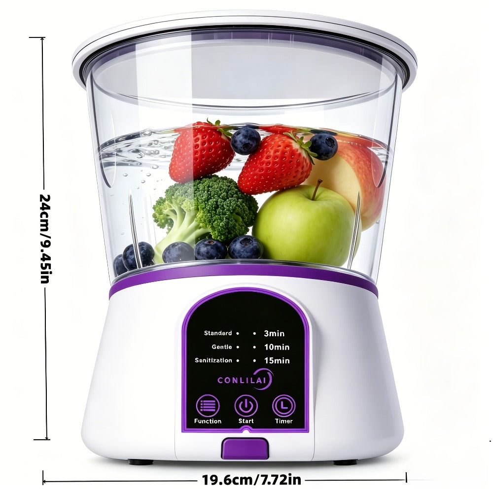 Fruit and Vegetable Cleaner Machine Ultrasonic Purifier Multifunctional Household Food Cleaning Device Rechargeable for Removing Pesticides Bacteria Single Dual Battery Options