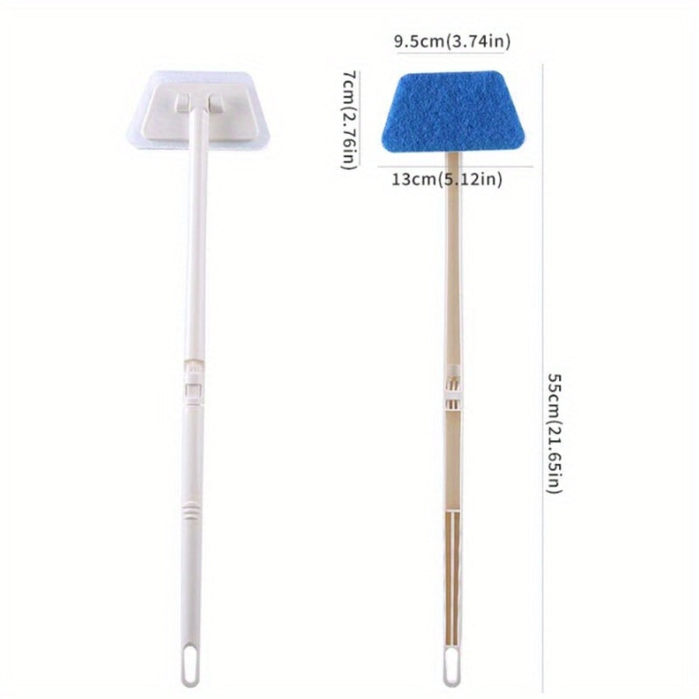 Cleaning Brush Set 16pcs All-Purpose Deep Clean System | 2-in-1 Bath Scrubber & Window Squeegee with 22¡± Extendable Handle | 90¡ã Rotating Head Bathtub Brush Kit for Indoor & Outdoor Surface Cleaning
