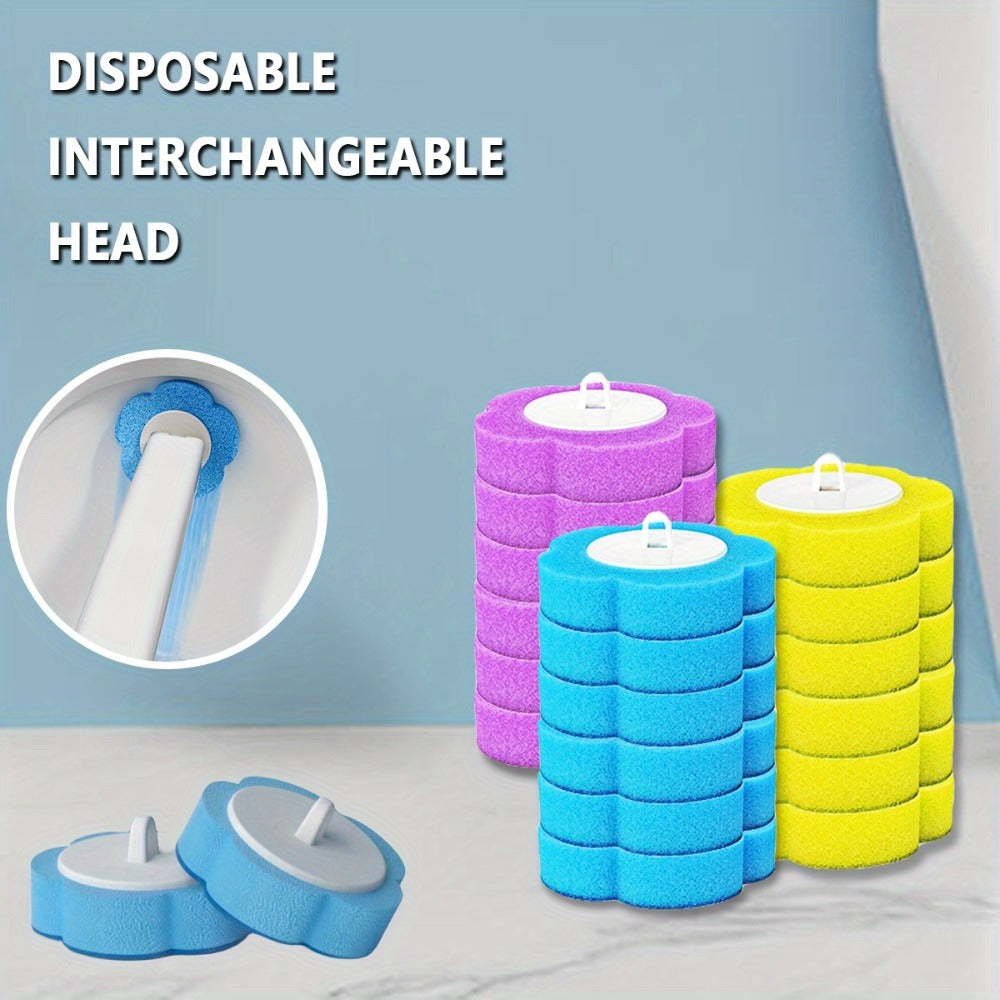 Disposable Toilet Brush Head Refills 18/36/54 Pcs | Replacement Heads for Toilet Bowl Cleaning Brush, No Dead Corner Bathroom Scrubber, Deep Clean Toilet Cleaner Accessories with Optional Handle