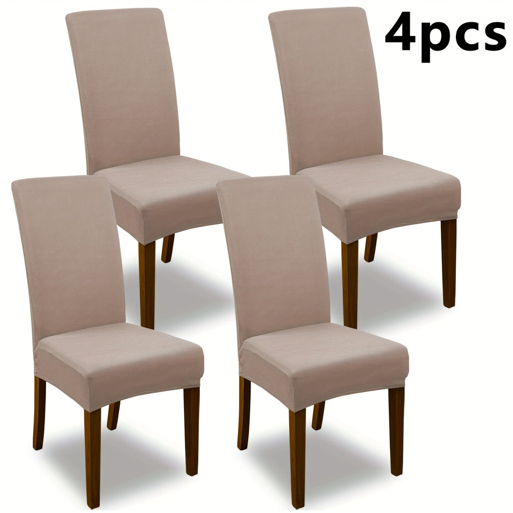 Stretch Dining Chair Covers Set | Elastic Jacquard Slipcovers for Dining Room Kitchen Wedding Office, 4pcs or 6pcs, 9 Colors, Washable Furniture Protector
