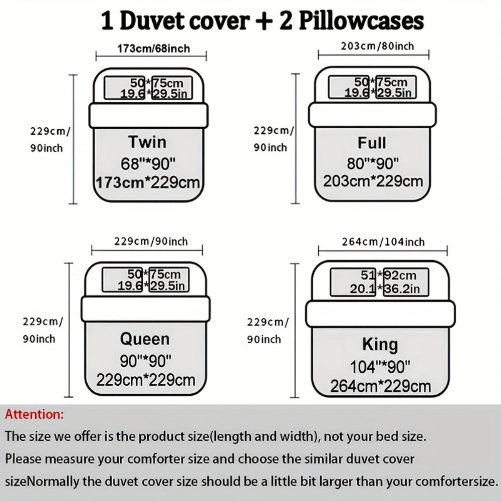Duvet Cover Set 3 Piece Soft Bronzing Texture Bedding Set with Duvet Cover and 2 Pillowcases for Home Dormitory All Season Twin Full Queen King