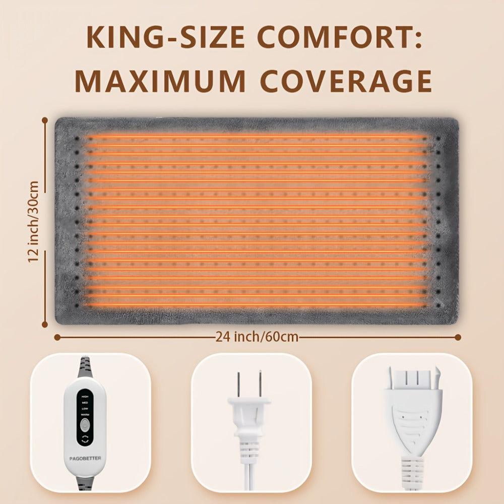 Heating Pad for Back & Neck Pain Relief ¨C Ultra Soft Flannel, Fast Heating, Dry & Moist Heat, Auto Shut-Off, Machine Washable (Small 12x15in / Standard 12x24in / Large 17x33in)