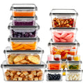 Food Storage Containers with Flip Top Lids - Leak Proof Microwave and Dishwasher Safe Plastic Lunch Boxes for Pantry Travel and Outdoor Use, Large Capacity Sets of 28, 44 or 54 Pieces with Labels and Marker Included
