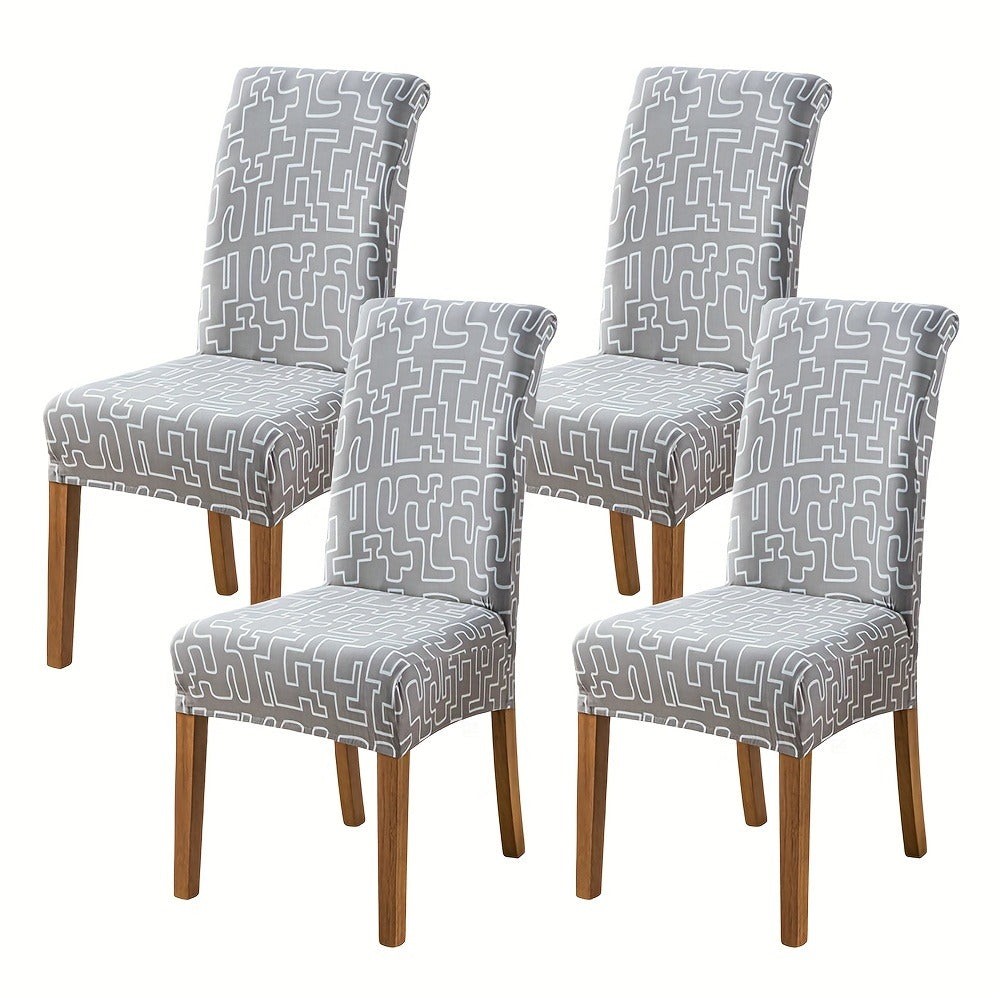 Dining Chair Covers Slipcovers Set of 4 or 6 - Spandex Stretch Milk Velvet Removable Washable Parsons Chair Protector | Anti-Slip Elastic Band | Multiple Prints | Kitchen Dining Room Hotel Ceremony
