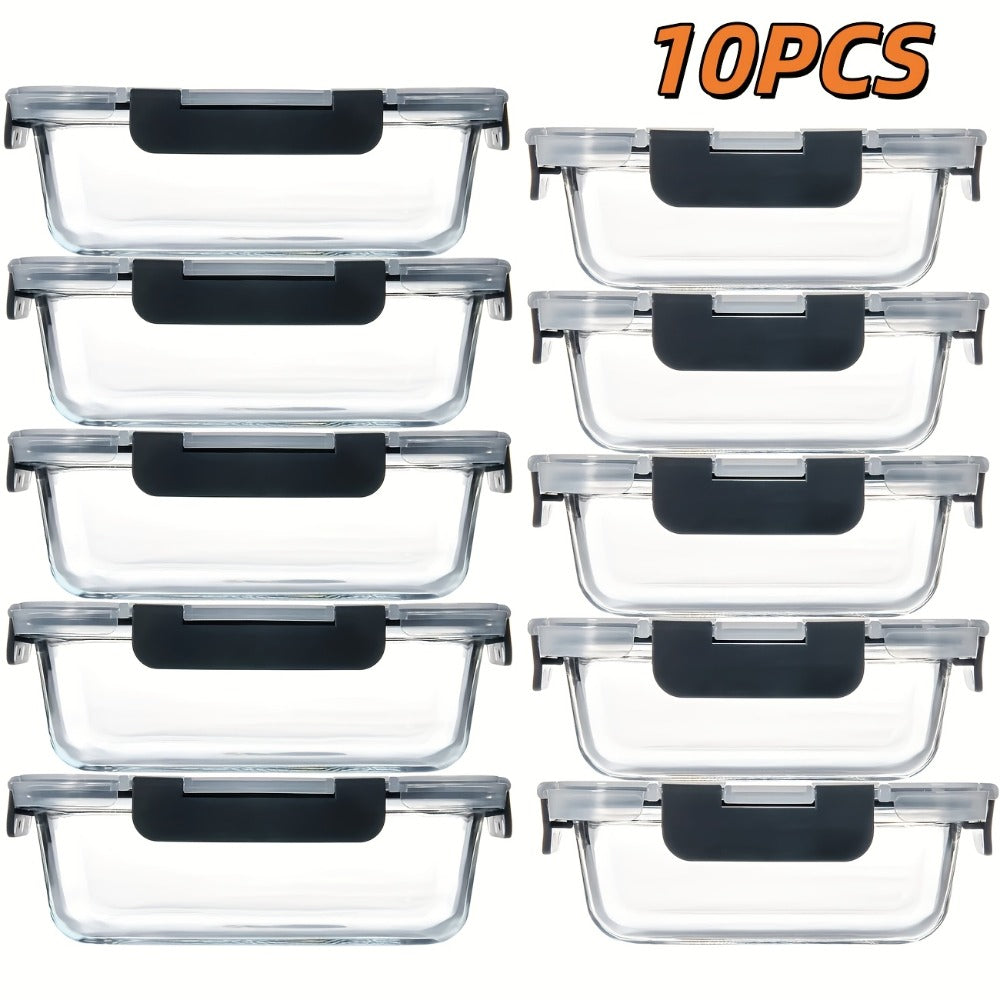 Borosilicate Glass Food Storage Containers Set ¨C 10/12/17pcs Airtight Meal Prep Bento Boxes with Locking Lids, BPA Free, Microwave & Dishwasher Safe, Leak Proof, Mixed Colors