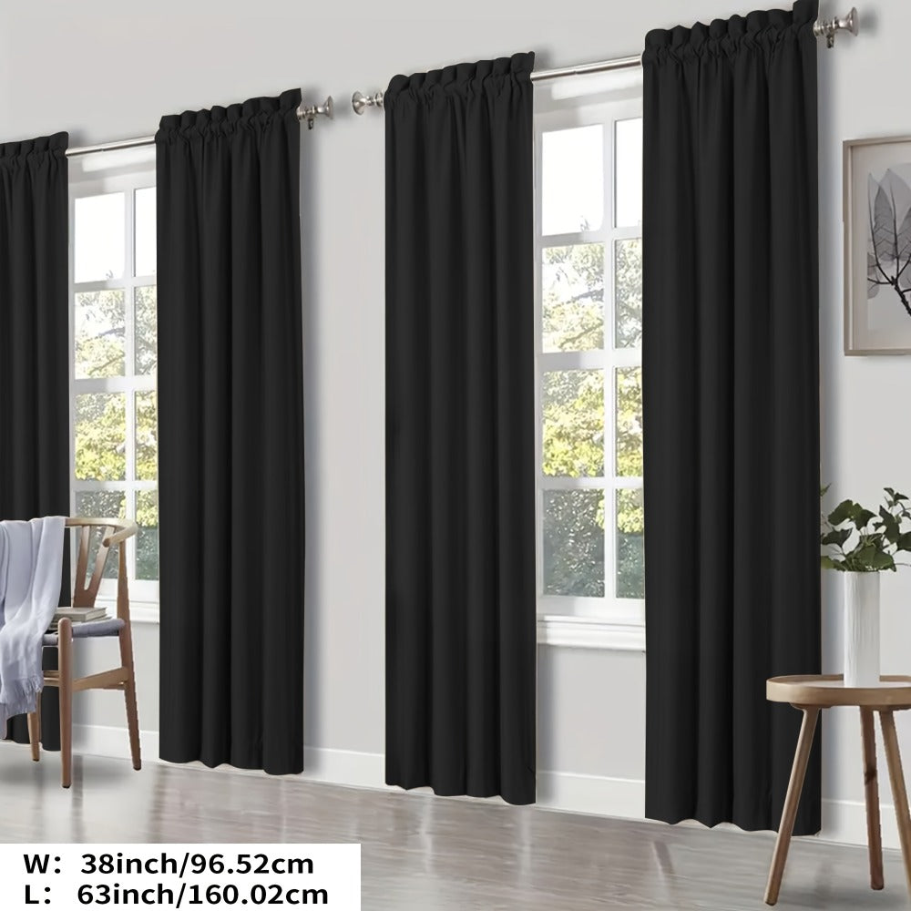 Blackout Curtains 4 Panels Thermal Insulated Room Darkening Drapes ¨C Rod Pocket, Energy Saving, Solid Color for Bedroom & Living Room, 7 Colors & Multiple Sizes