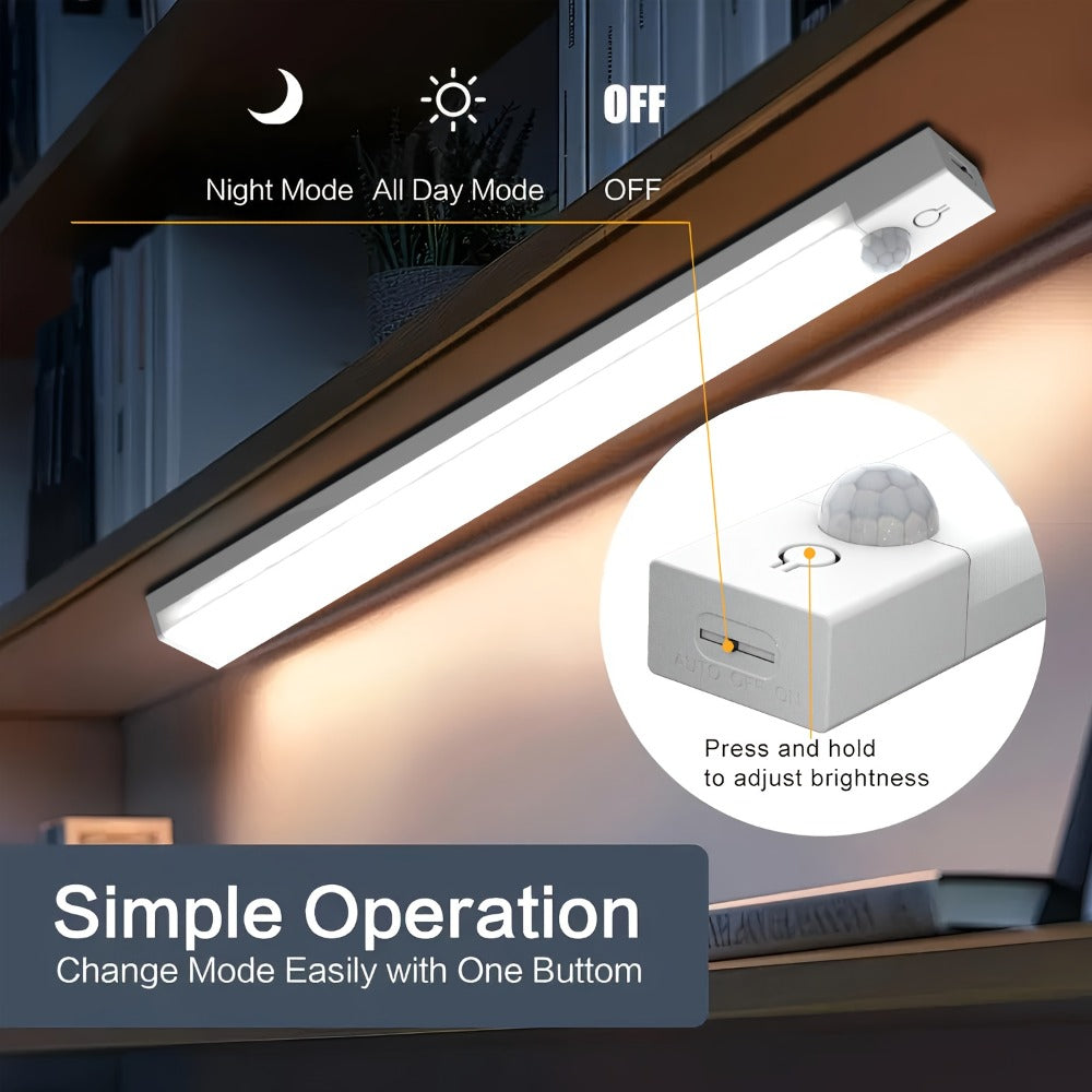 Motion Sensor Light 3 Pack USB Rechargeable LED Cabinet Light Dimmable 3 Color Temps Magnetic Base for Kitchen Closet Stairs Hallway Bedroom 7.87¡± 11.81¡±