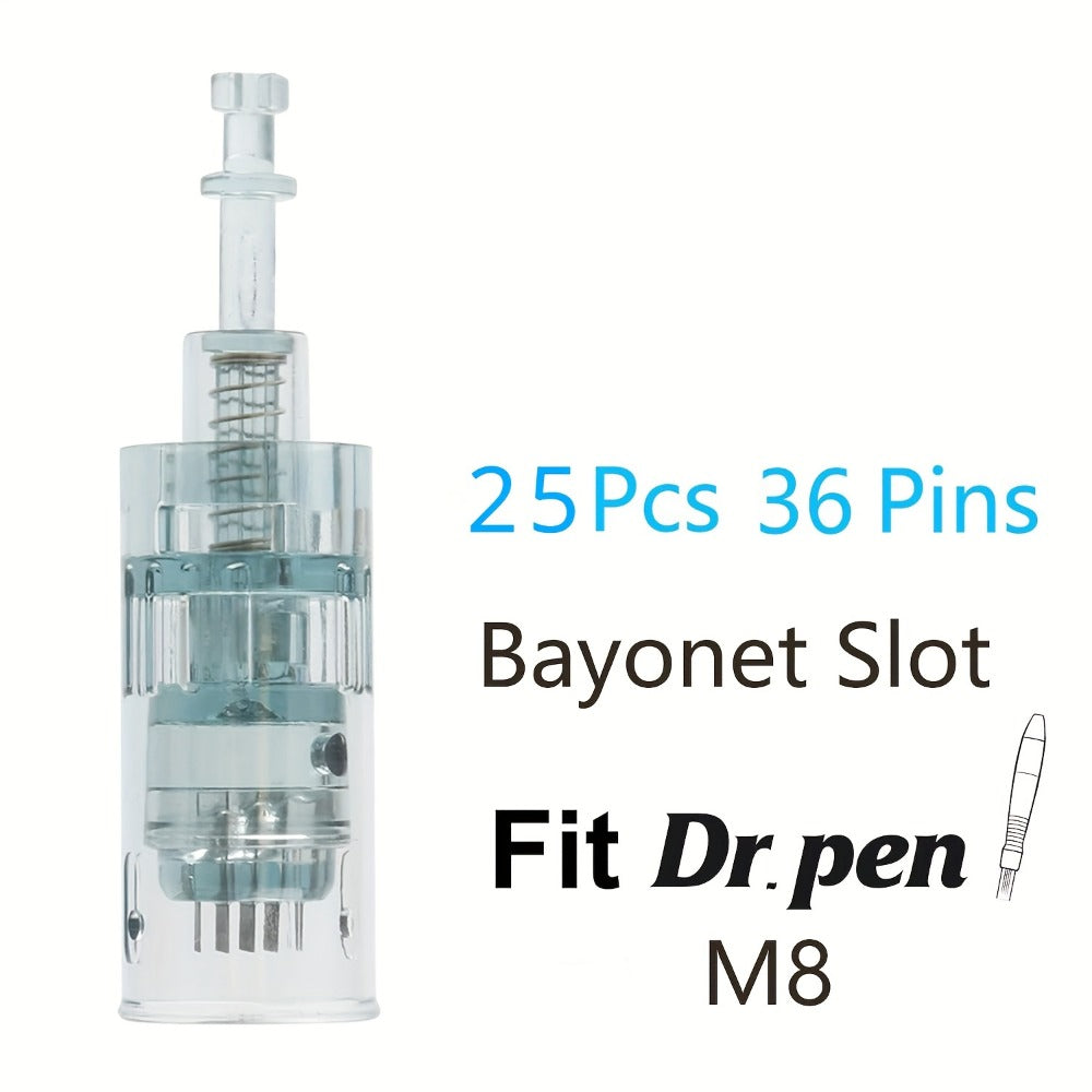 Dr. Pen M8 Replacement Cartridges 25Pcs - 16/36 Pins & Round Nano