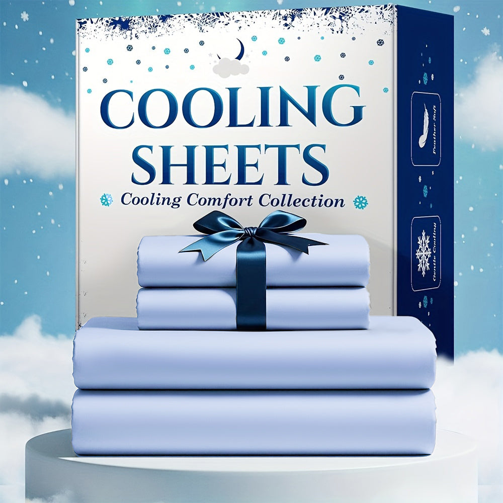 Bamboo Blend Cooling Bed Sheet Set 4pcs ¨C Ultra Soft Breathable Kids Sheets, Deep Pocket Fitted Sheet 18¡±-24¡±, 2200TC Shrink & Wrinkle Resistant, All-Season Hotel Luxury Bedding, Twin Full Queen King
