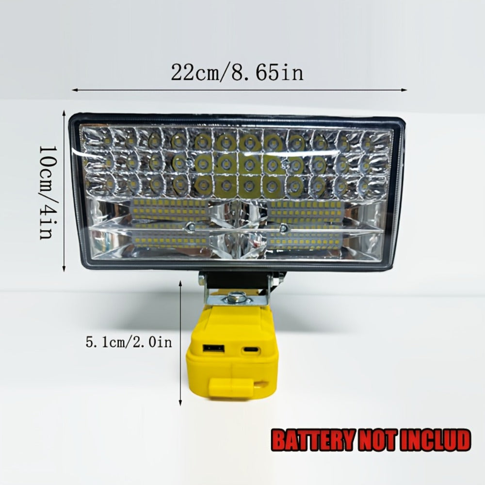 LED Work Light Compatible with DeWalt 20V Battery - 18W/84W Adjustable Floodlight, 4/8 Inch Portable Jobsite Light with USB & Type-C Ports, Angle Adjustable for Camping Automotive Repair Worksite