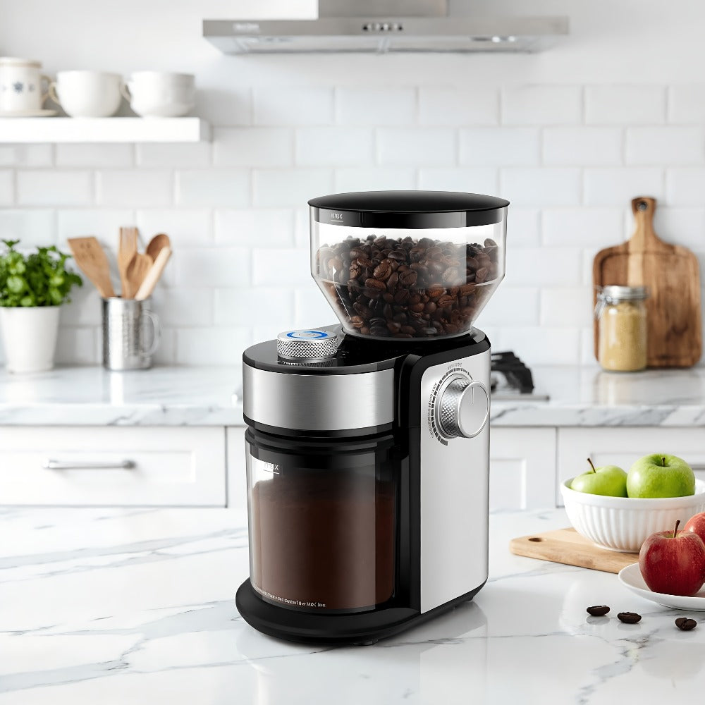 Burr Coffee Grinder Electric 16 Grind Settings Adjustable Burrs for 2-14 Cups Espresso Drip Pour Over French Press Home Barista Coffee Bean Grinder