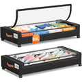 Under Bed Storage Box with Wheels 2 Pack ¨C Sliding Drawer Organizer for Clothes, Shoes, Blankets, Books & Bedding