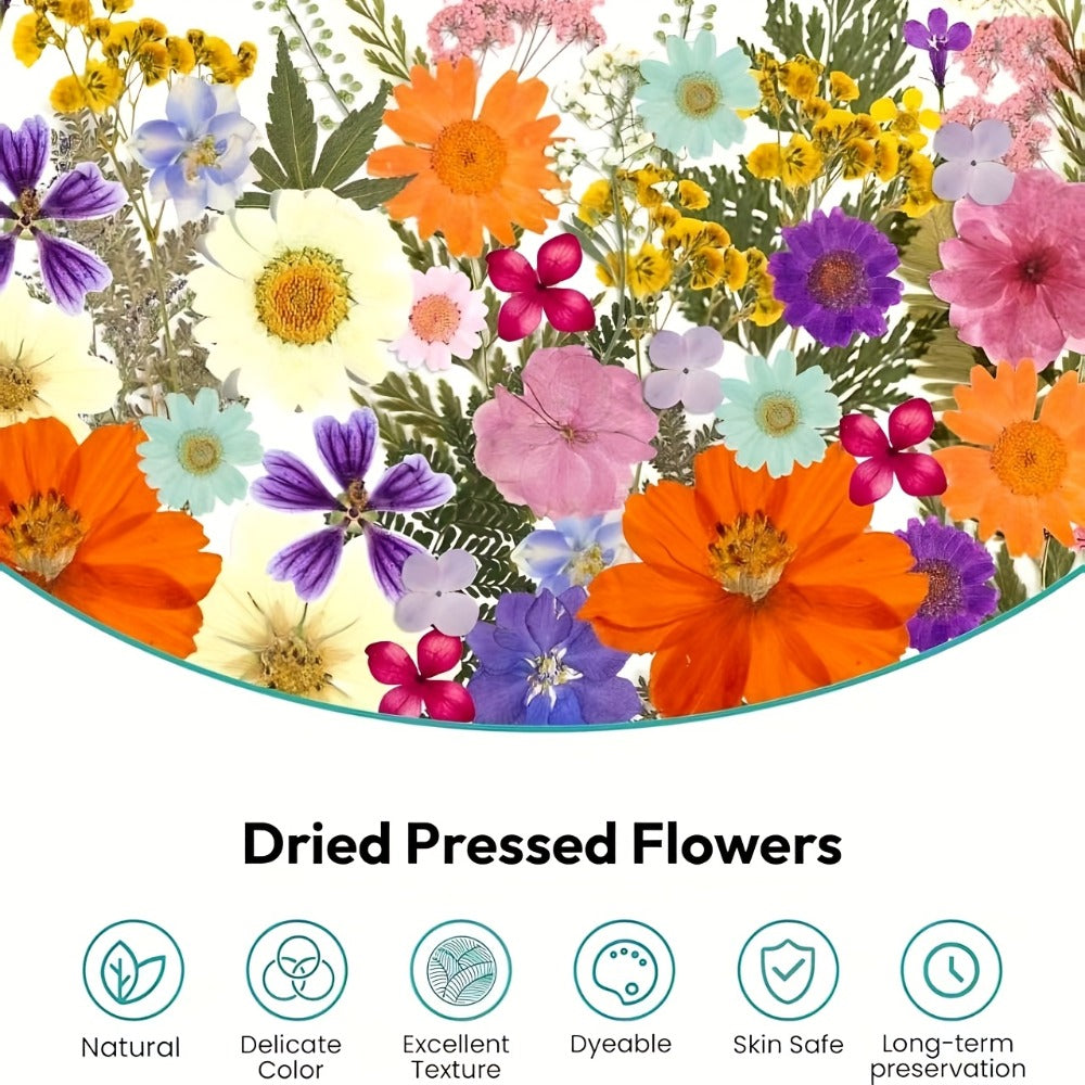 Dried Pressed Flowers Kit 500pcs ¨C Natural Real Flower Petals & Leaves for Resin Art, Nail Art, Jewelry Making, Scrapbooking, Phone Case Decor, Candle Making & DIY Floral Crafts