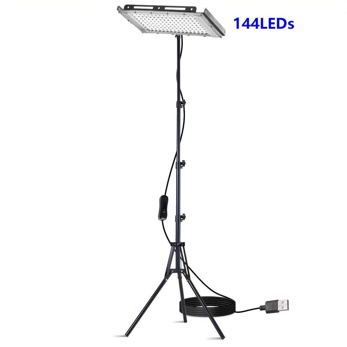 LED Work Light USB Powered 6000K Super Bright ¨C Adjustable Height & Angle Bracket Lamp for Construction Site, Workshop, Office, Barn & Market ¨C 50, 96 or 144 LEDs DC 5V Portable Job Site Light