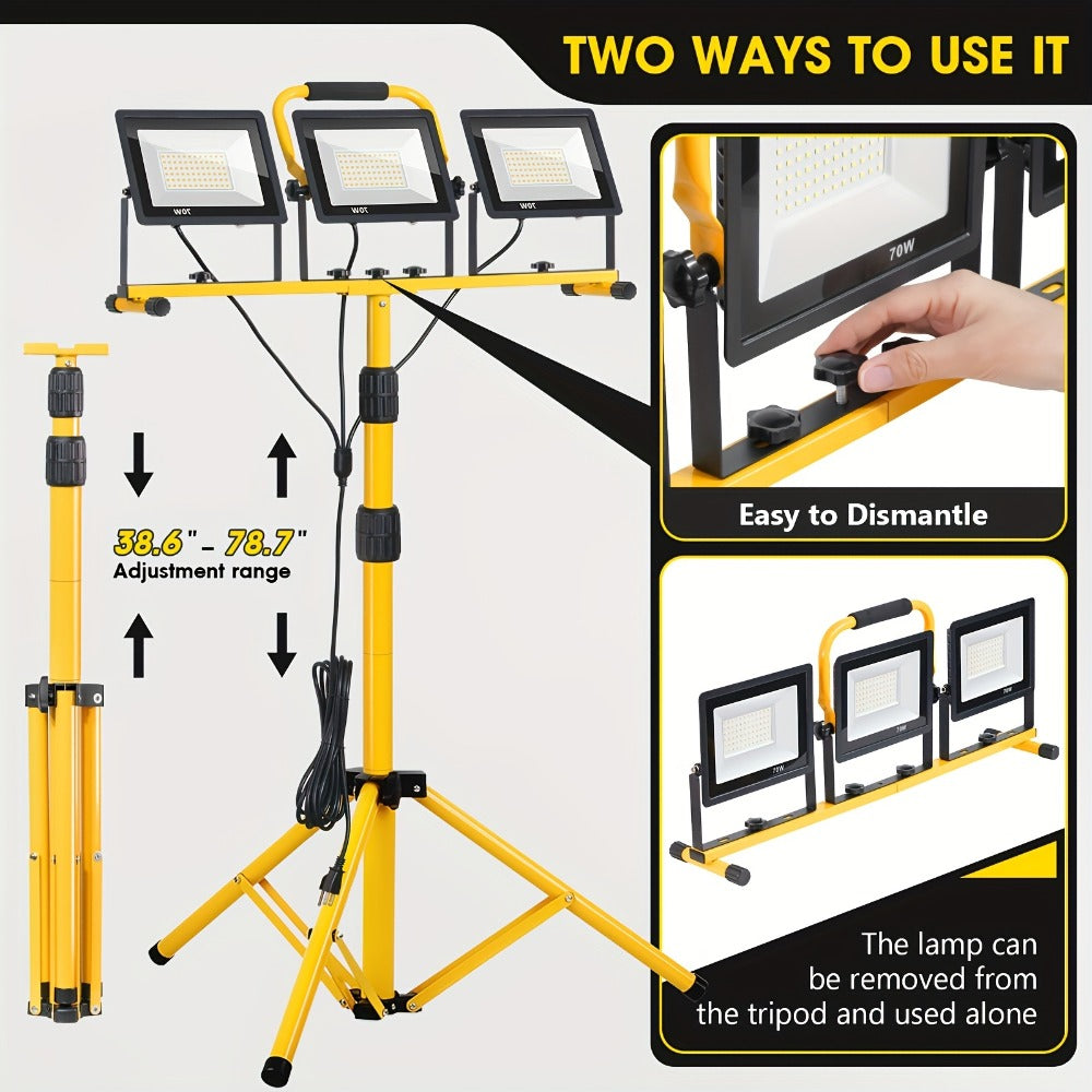 LED Work Light with Tripod Stand 21600 Lumen IP66 Waterproof ¨C 216 x 1W High Brightness LED, 360¡ã Rotation, 16.5 Ft Power Cord for Outdoor Workshop Garage Construction Site Commercial Lighting