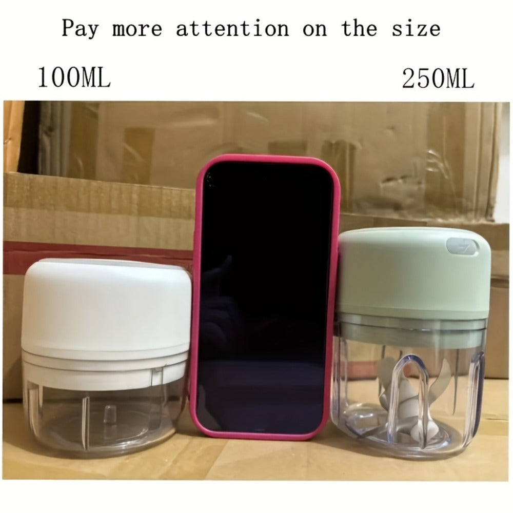 Electric Food Chopper Mini Garlic Crusher USB Rechargeable Meat Grinder 3.38oz 8.45oz Portable Wireless Kitchen Tool