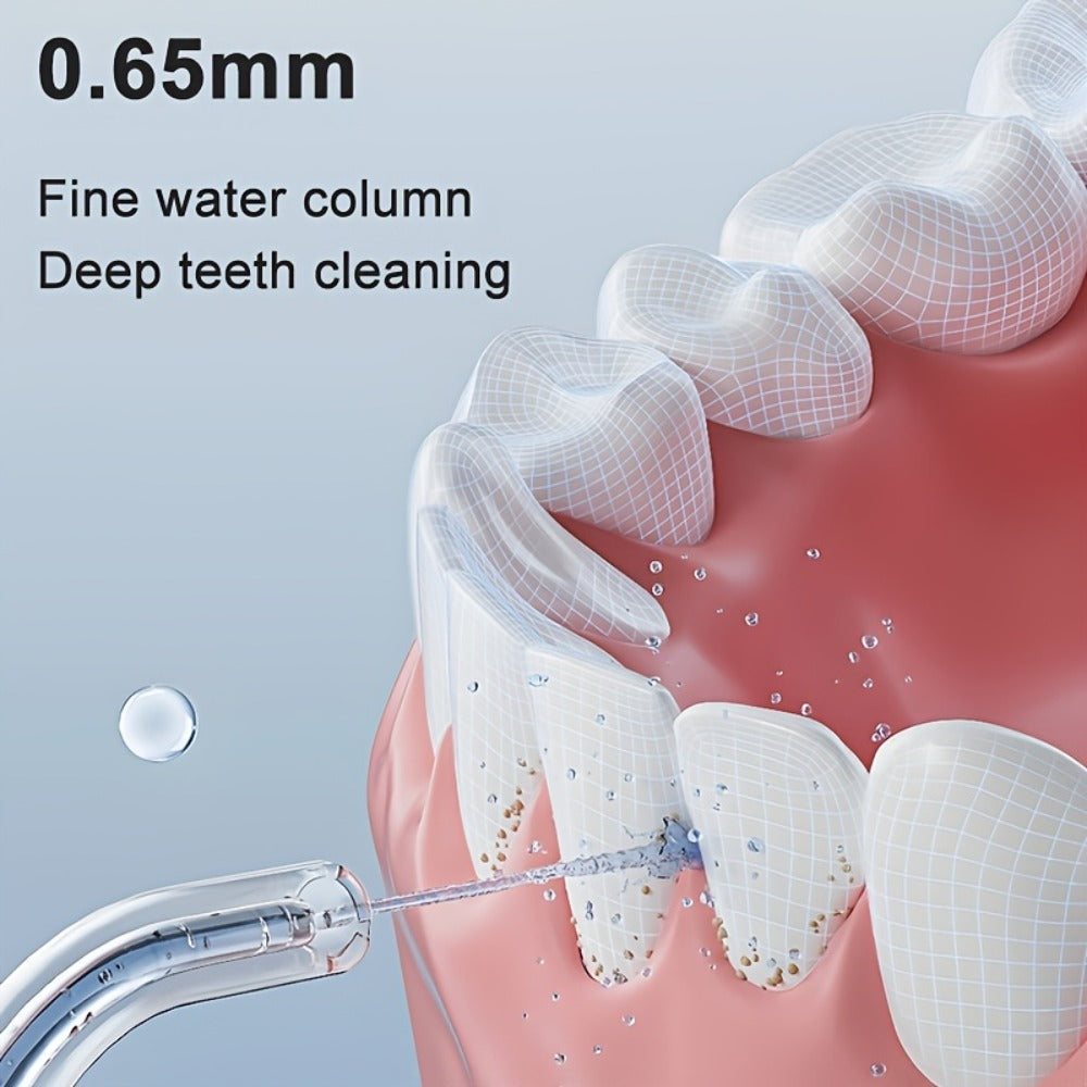 Water Flosser Portable Oral Irrigator ¨C 360¡ã Rotating Nozzle, 3 Pressure Modes, 4 Nozzle Tips, Rechargeable Cordless Teeth Cleaner for Travel & Daily Use