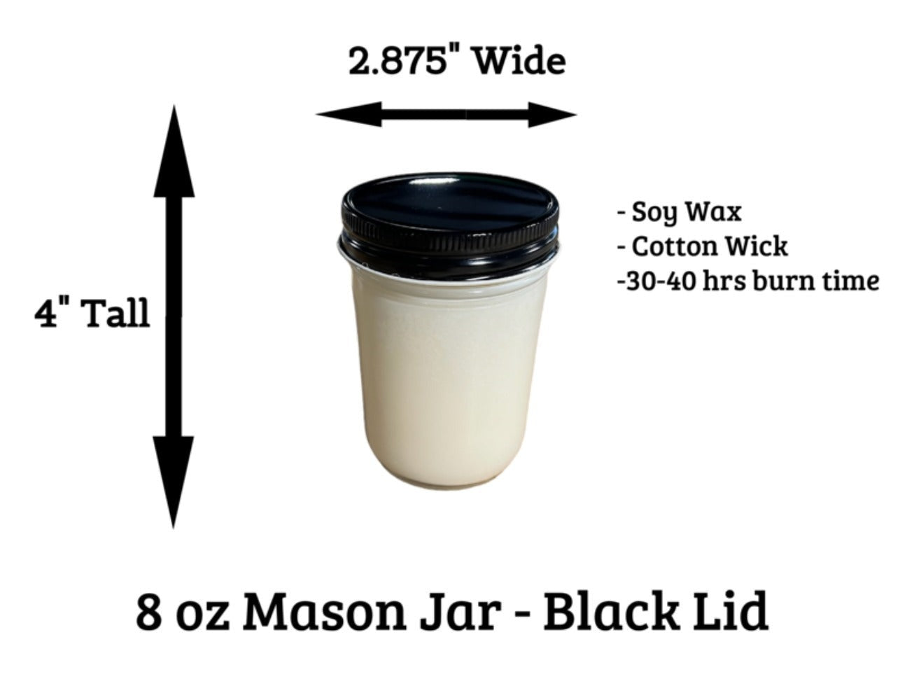 Soy Wax Candle Apple Cinnamon Scented 8oz Mason Jar Natural Vegan Fall Holiday Candle 30-40 Hour Burn Time Christmas Thanksgiving Seasonal Gift