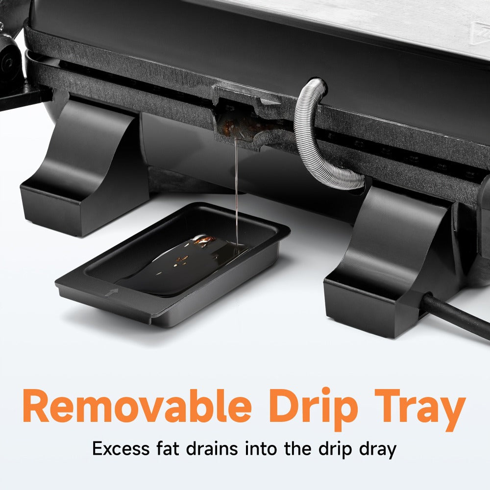 Panini Press Grill 3-in-1 Electric Indoor Grill with Non-Stick Plates - 180¡ã Flat Grill Sandwich Maker with Floating Hinge Grease Tray Temperature Control, Compact Countertop Grill for Home Dorm Office