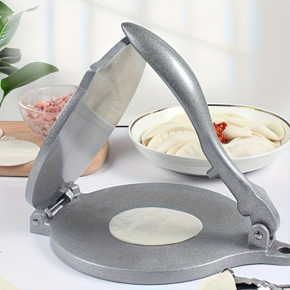 Tortilla Press 8 Inch Aluminum Alloy Adjustable Thickness Heavy Duty Tortilladora for Flour Corn Tortillas Roti Chapati Quesadilla Taco Maker Kitchen Cooking Tool Push Type Control