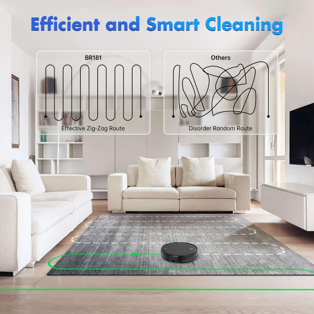 Robot Vacuum Cleaner 5000Pa 3-in-1 Sweep Vacuum Mop with Auto Charging App Voice Control Fixed-Point Cleaning Water Tank Dust Box Smart Home Floor Cleaner for Carpet Hard Floor Pet Hair