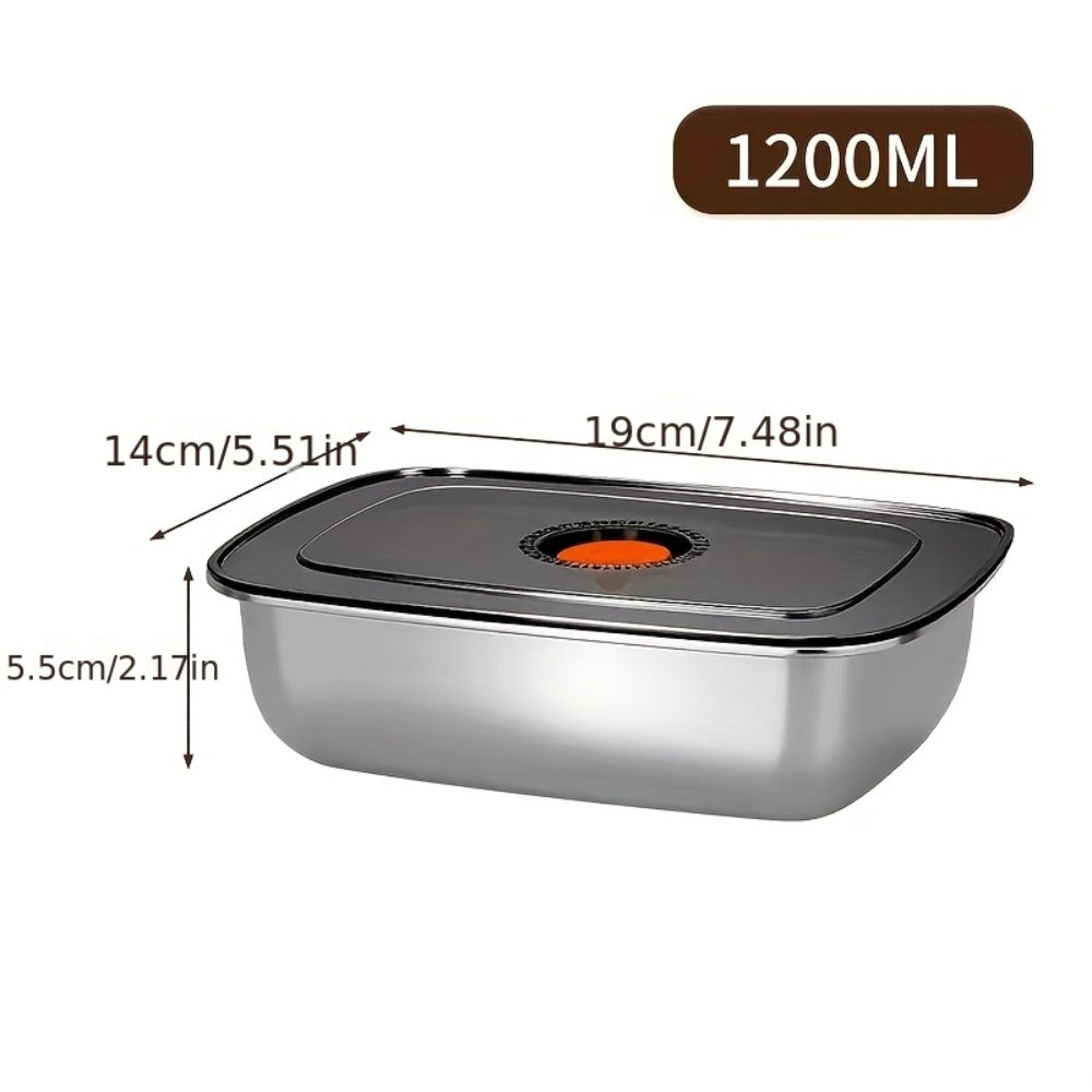Stainless Steel Food Storage Containers, 6-Pack Airtight Stackable Meal Prep Containers with Lids ¨C 40.58 oz Each, Heavy-Duty Lunch Box Set for Fridge, Freezer, Leftovers, Vegetables, Meat and Pantry