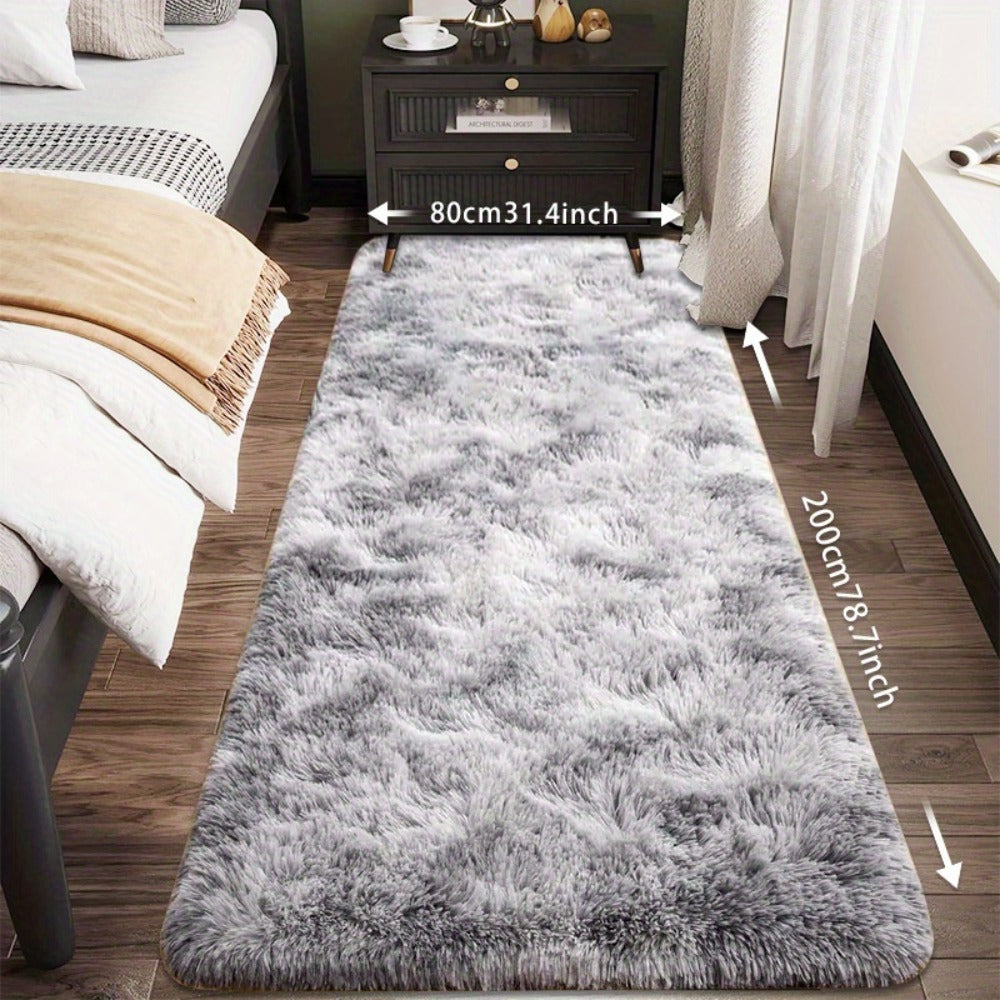 Tie-Dye Plush Fluffy Mat Absorbent Non-Slip ¨C Luxury Soft Bathroom Rug for Living Room & Bedroom, Modern Home Decor Floor Mat, 31.5x78.7 in ¨C Light Grey, Dark Gray, Light Pink, Black