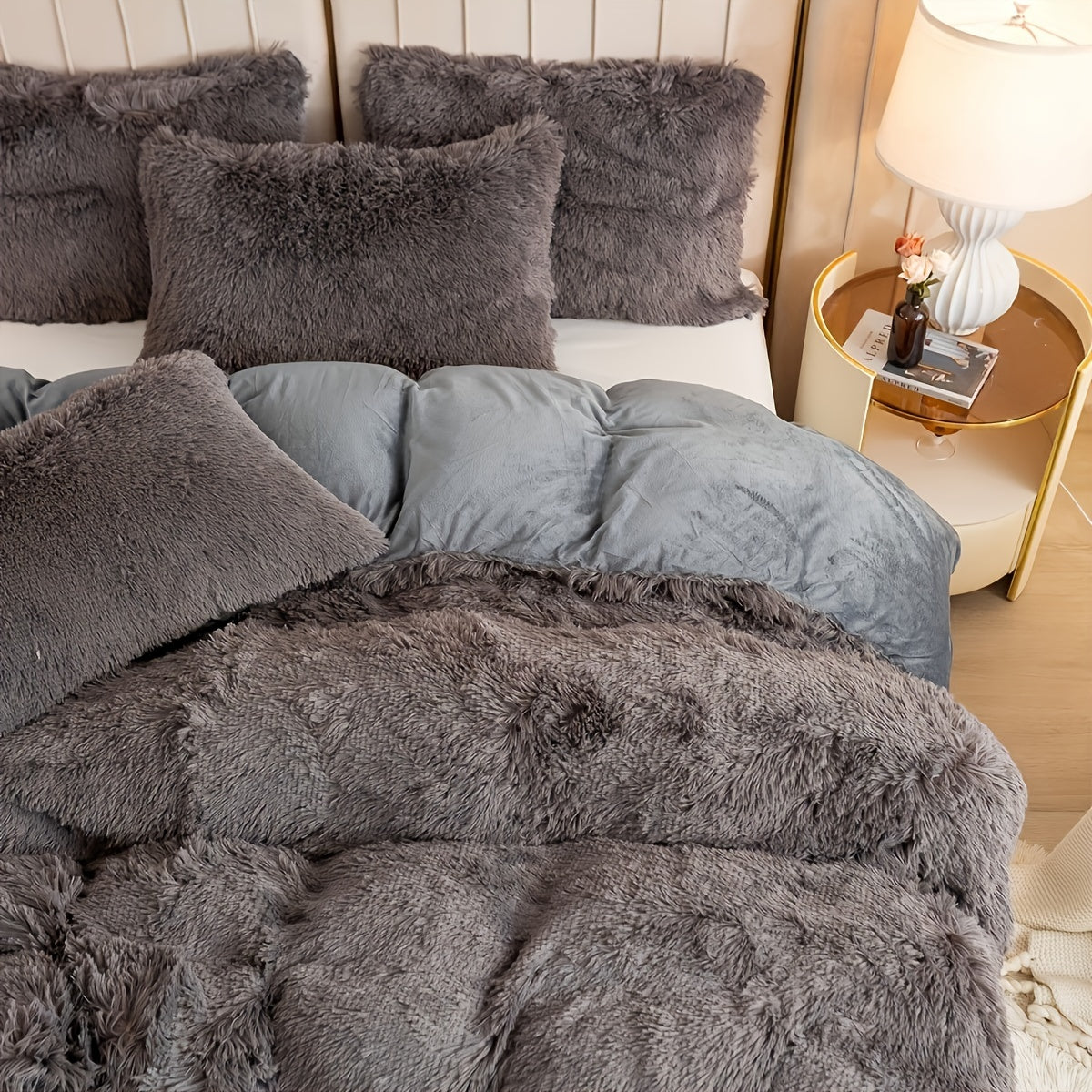 Plush Duvet Cover 100% Polyester Soft Warm Zipper Closure Cozy Bedroom Bedding Twin Full Queen King Solid Tie Dye 14 Colors for Bedroom Guest Room Dorm