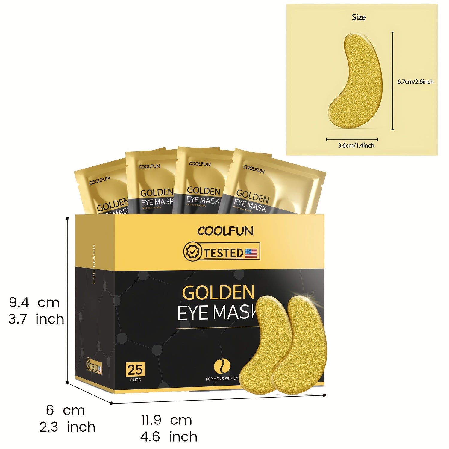 24K Gold Eye Patches 25 Pairs Collagen Under Eye Mask with Glycerin Hydrating Eye Pads for Dark Circles Puffiness Anti-Aging Eye Treatment for Men and Women All Skin Types Wedding Party Skincare