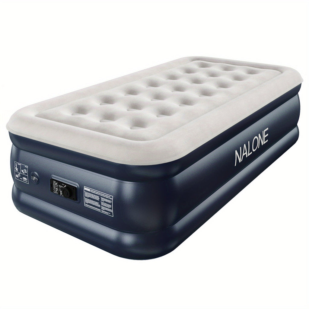 Air Mattress with Built-In Pump ¨C 18'' Self-Inflating Portable Air Bed for Home, Camping & Travel, Twin Full Queen, Includes Carry Bag